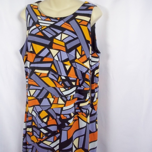Kalijati Stained Glass Print Sleeveless Dress Lrg - Picture 4 of 6